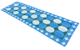 Modern Handmade Cotton Sky Blue, Cream And Green Tile Swedish Runner-6561
