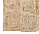 Modern Handmade Natural Jute Checker Board Rug Indian Dhurrie -8046
