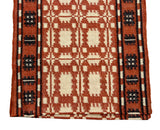 New Zealand Wool Cream, Terracotta And Brown 2.5x21.5 feet Geometric Runner