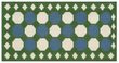 Modern Handmade New Zealand Wool Moss Green, Cream And Sky Blue Geometric Runner-6838