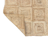 Modern Handmade Natural Jute Checker Board Rug Indian Dhurrie -8046