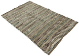 Modern Handwoven Natural Jute Multicolor Kilim Rug Indian Dhurrie -8050