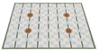 Modern Handmade Cotton Rug, 5'x8' Sky Blue, Sage Green And Cream Star And Dash Striped Rug-6811