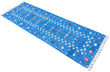 Modern Handmade Cotton Indigo Blue Shooting Star Dhurrie Runner-6772