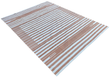 Custom Cotton Tan And White Striped Rug for Alexis Brown in Size 101" Wide x170" Long