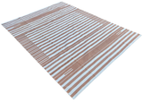 Custom Cotton Tan And White Striped Rug for Alexis Brown in Size 101" Wide x170" Long