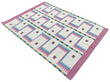 Modern Handmade Cotton Rug, 5x7 Pink And Cream Geometric Rug-6781