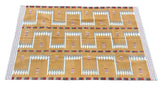 Modern Handmade Cotton Flat Weave Mustard Geometric Marianne Rug-6764