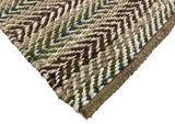 Modern Handwoven Natural Jute Multicolor Kilim Rug Indian Dhurrie -8050