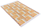 Modern Handmade Cotton Flat Weave Mustard Geometric Marianne Rug-6764