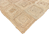 Modern Handmade Natural Jute Checker Board Rug Indian Dhurrie -8046
