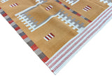 Modern Handmade Cotton Flat Weave Mustard Geometric Marianne Rug-6764