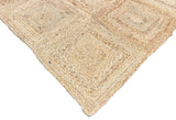 Modern Handmade Natural Jute Checker Board Rug Indian Dhurrie -8045