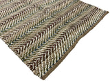 Modern Handwoven Natural Jute Multicolor Kilim Rug Indian Dhurrie -8050