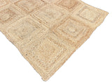 Modern Handmade Natural Jute Checker Board Rug Indian Dhurrie -8045