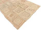 Modern Handmade Natural Jute Checker Board Rug Indian Dhurrie -8046