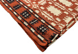 New Zealand Wool Cream, Terracotta And Brown 2.5x21.5 feet Geometric Runner
