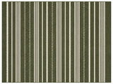 Modern Handmade Woolen Olive Green And White Striped Rug-6837