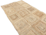 Modern Handmade Natural Jute Checker Board Rug Indian Dhurrie -8045
