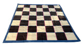 Modern Handmade Cotton Rug, 8'x8' Cream, Brown And Pink Checker Board Rug-6822
