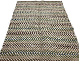 Modern Handwoven Natural Jute Multicolor Kilim Rug Indian Dhurrie -8050