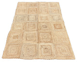 Modern Handmade Natural Jute Checker Board Rug Indian Dhurrie -8046