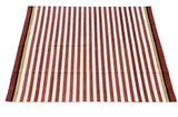 Modern Handmade Cotton Terracotta And White Striped Rug-6538