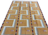 Modern Handmade Cotton Flat Weave Mustard Geometric Marianne Rug-6764