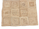 Modern Handmade Natural Jute Checker Board Rug Indian Dhurrie -8046