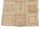 Modern Handmade Natural Jute Checker Board Rug Indian Dhurrie -8045
