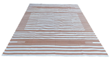 Custom Cotton Tan And White Striped Rug for Alexis Brown in Size 101" Wide x170" Long