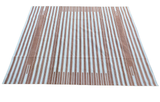 Custom Cotton Tan And White Striped Rug for Alexis Brown in Size 101" Wide x170" Long