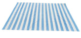 Modern Handmade Cotton Sky Blue And White Striped Area Rug-6754