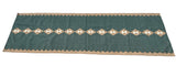 Modern Handmade New Zealand Wool Turquoise Blue, Cream And Beige Geometric Runner-6806