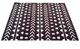 Modern Handmade Cotton Coffee Brown And Cream Geometric Rug-6536