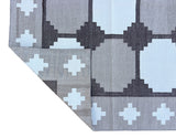 Modern Handmade Cotton Beige And Brown Geometric Swedish Star Rug-6759