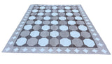 Modern Handmade Cotton Beige And Brown Geometric Swedish Star Rug-6759
