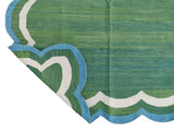 Cotton Forest Green 10x10 Scalloped Rug for Elizabeth Kennedy