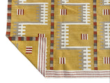 Modern Handmade Cotton Flat Weave Mustard Geometric Rug-6468