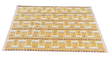 Modern Handmade Cotton Flat Weave Mustard Geometric Rug-6468