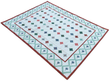 Modern Handmade Cotton Cream, Green And Red Geometric Star Rug-6530