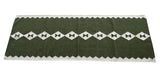 Modern Handmade New Zealand Wool Dark Olive Green And White Geometric Runner-6788