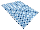 Modern Handmade Cotton Flat Weave Blue And White Geometric Rug-6527