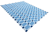 Modern Handmade Cotton Flat Weave Blue And White Geometric Rug-6527