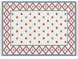 Modern Handmade Cotton Sky Blue, Cream And Terracotta Area Star Rug-6843