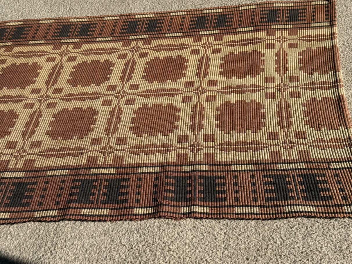 New Zealand Wool Cream, Terracotta And Brown Geometric Runner for Hannah in a Size 78.5x6.5 meter (50%)