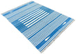 Custom Cotton Blue And White Striped Rug for CHRISTINA O'REILLY in a Size 150x210cm (With Color No. 31 Denim Blue)