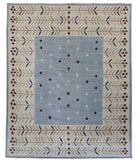 Cotton Custom Cream, Beige, Blue And Red Leaf Rug for JEMMA SKIPWORTH in a Size 300x400cm