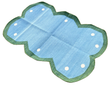 Handmade Cotton Blue And Green Scalloped for Janis in a Size 2'x3'
