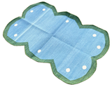 Handmade Cotton Blue And Green Scalloped for Janis in a Size 2'x3'